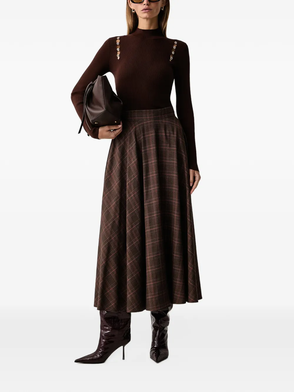 FRACOMINA turtleneck ribbed sweater Bruin