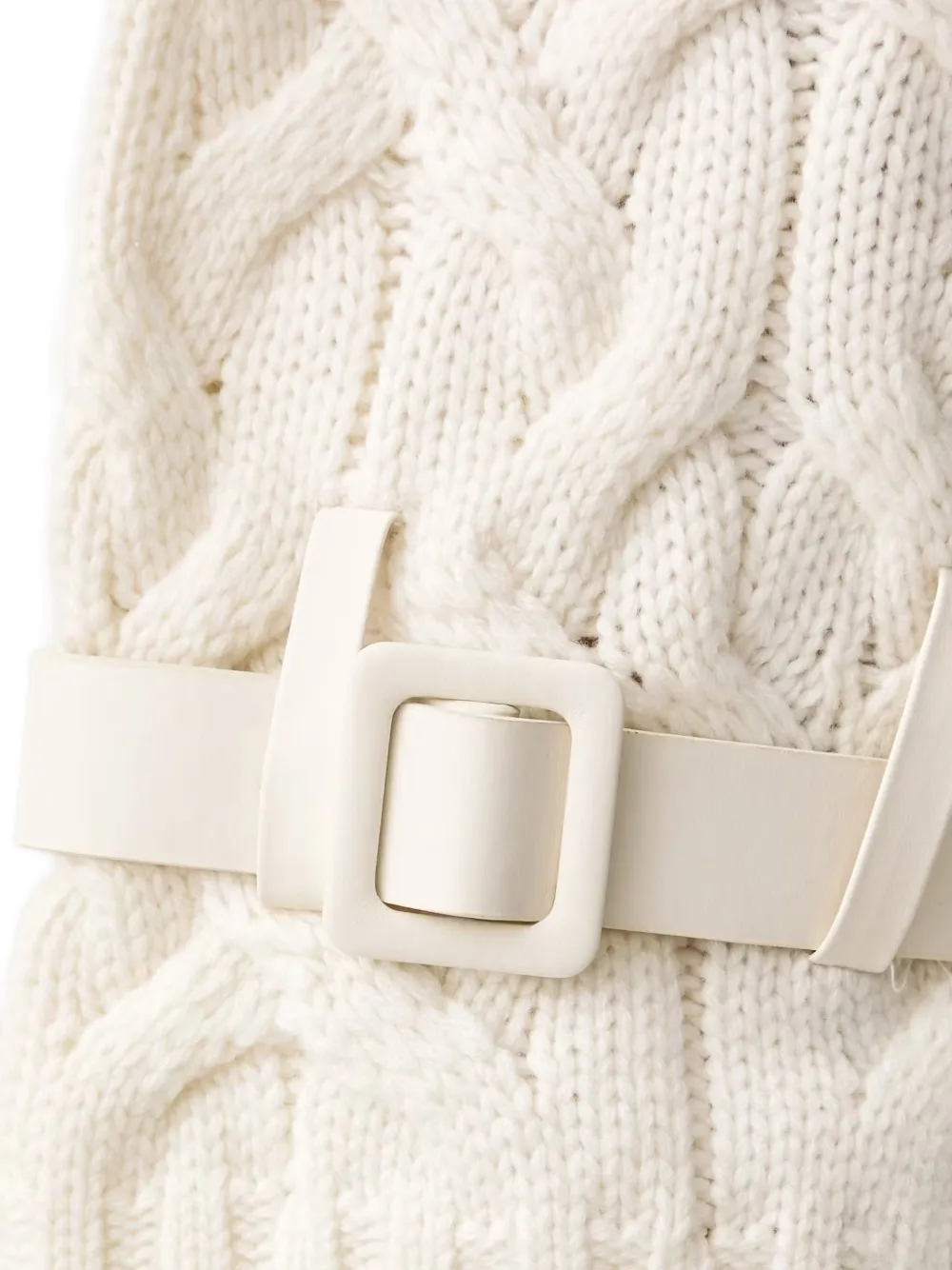 FRACOMINA cable-knit buckled-cuff cardigan Beige
