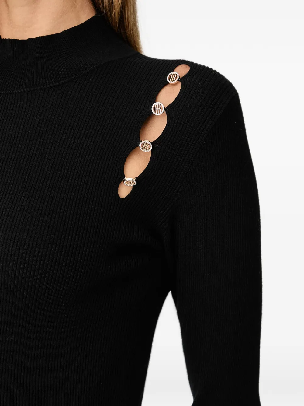 FRACOMINA cut-out logo-embellished sweater Zwart