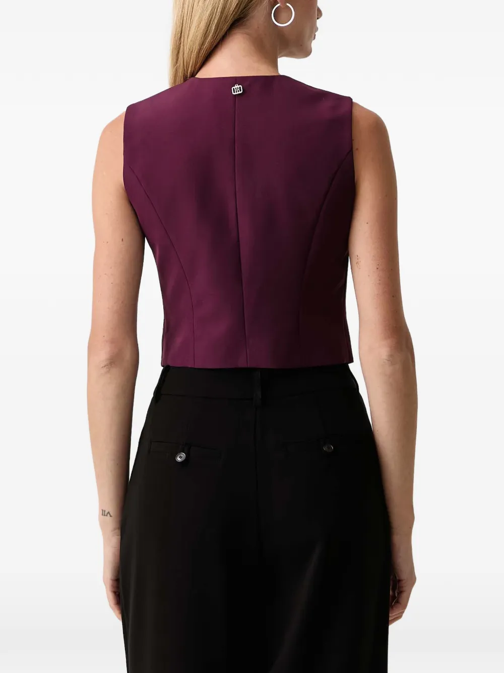 FRACOMINA button-up cropped waistcoat Paars