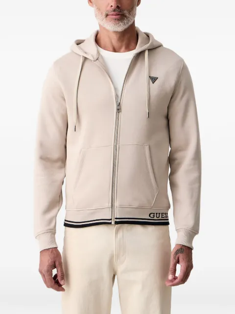 GUESS USA logo-patch zip-up hoodie