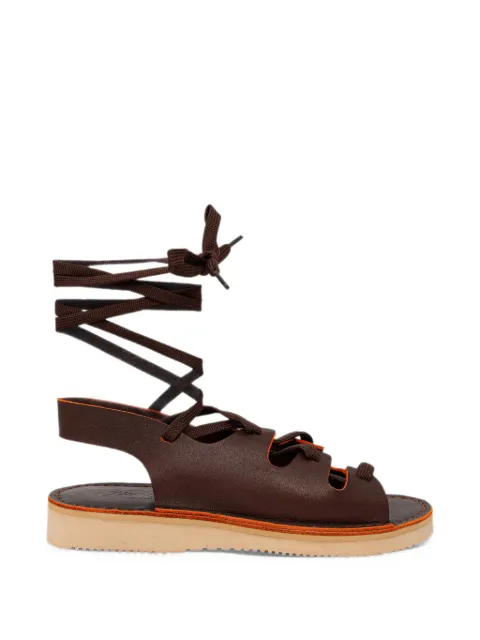 Fracap lace-up leather sandals