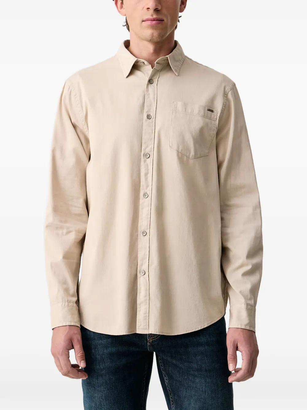 GUESS USA corduroy chest-pocket shirt - Toni neutri