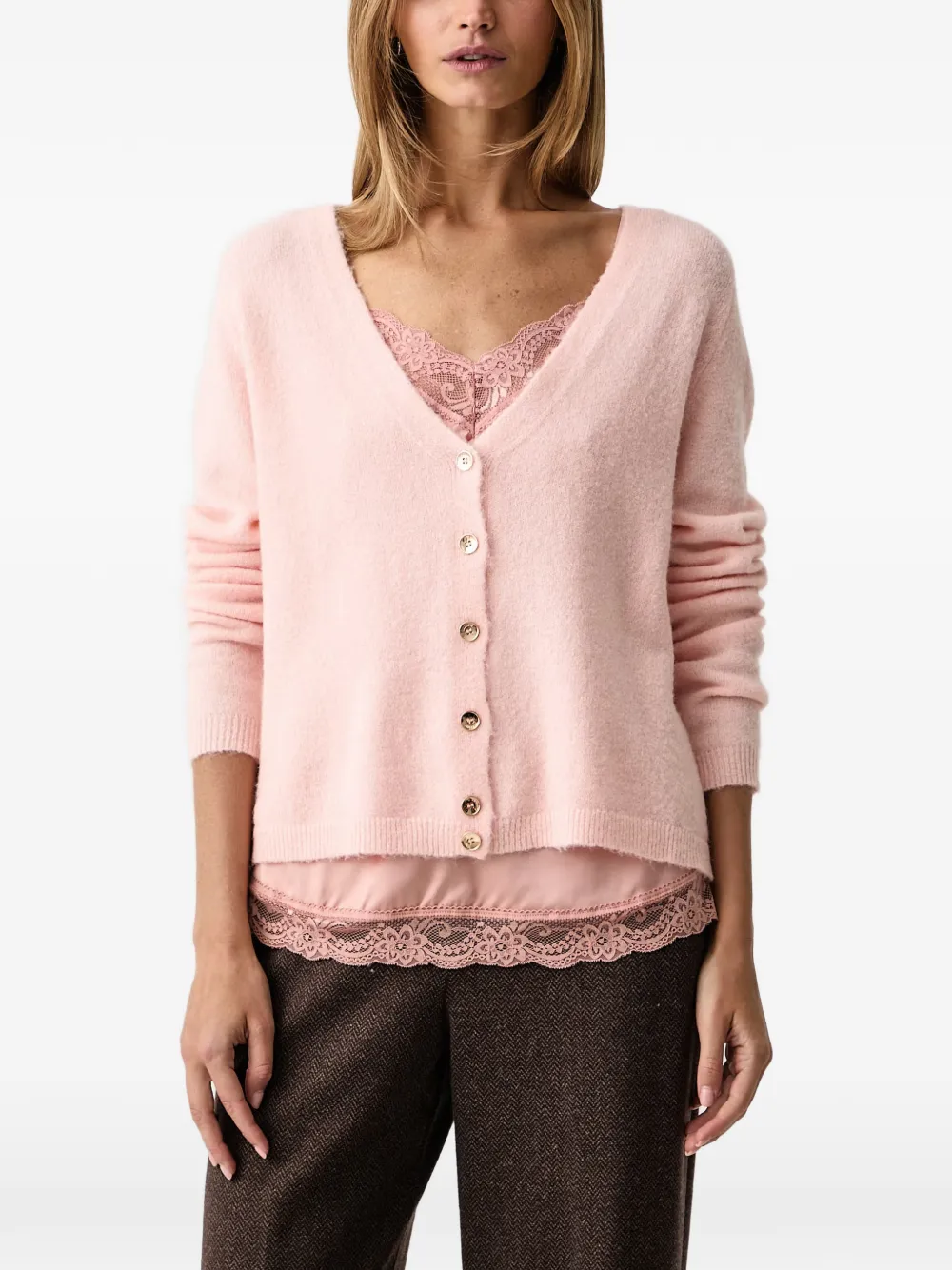 FRACOMINA V-neck cardigan Roze