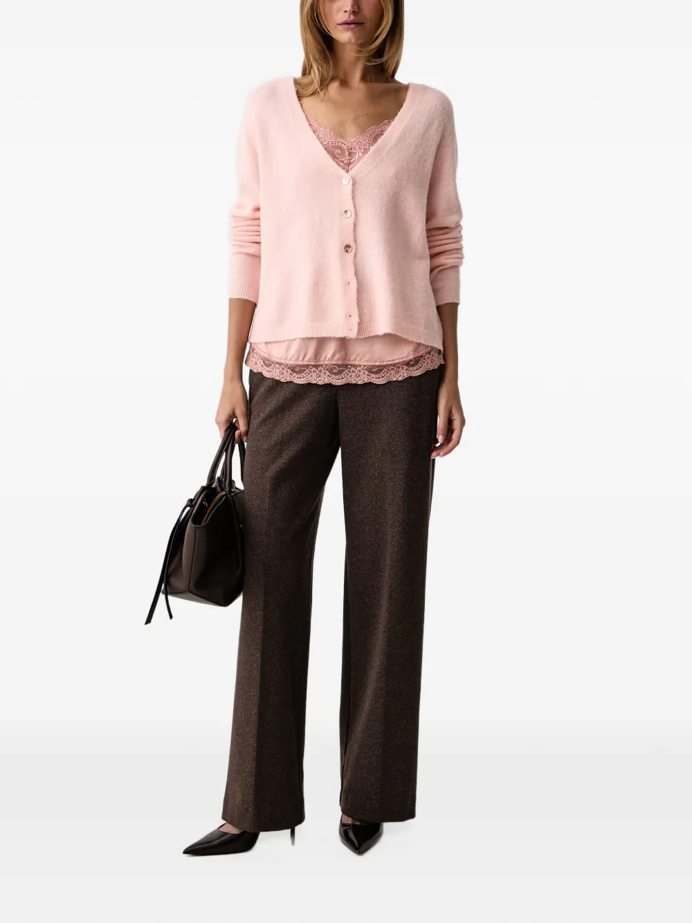 FRACOMINA V-neck cardigan Roze