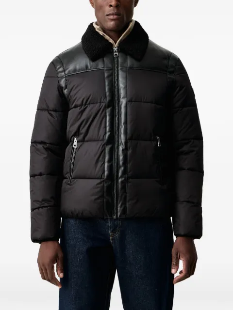 GUESS USA shearling-collar panelled padded jacket