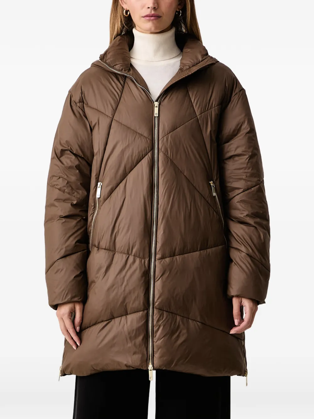 FRACOMINA quilted hooded puffer jacket Bruin