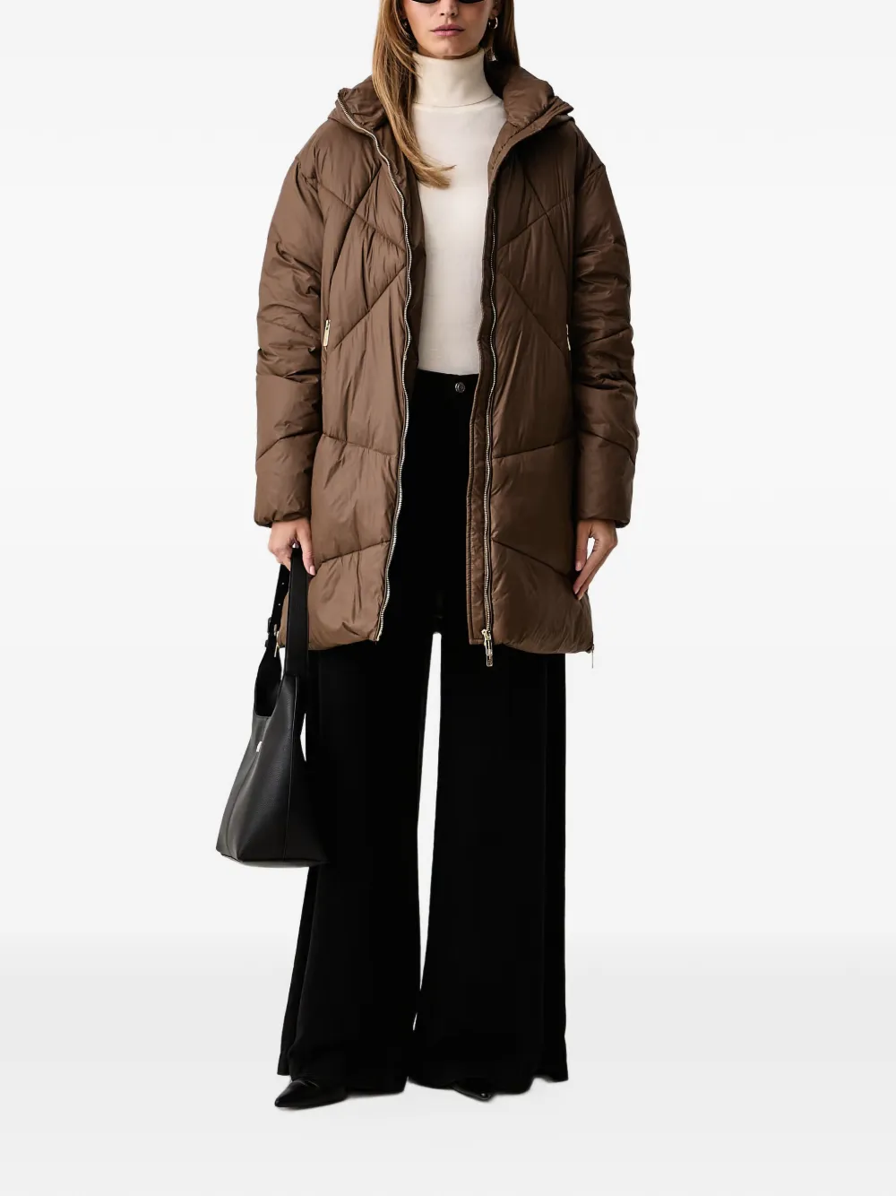 FRACOMINA quilted hooded puffer jacket Bruin