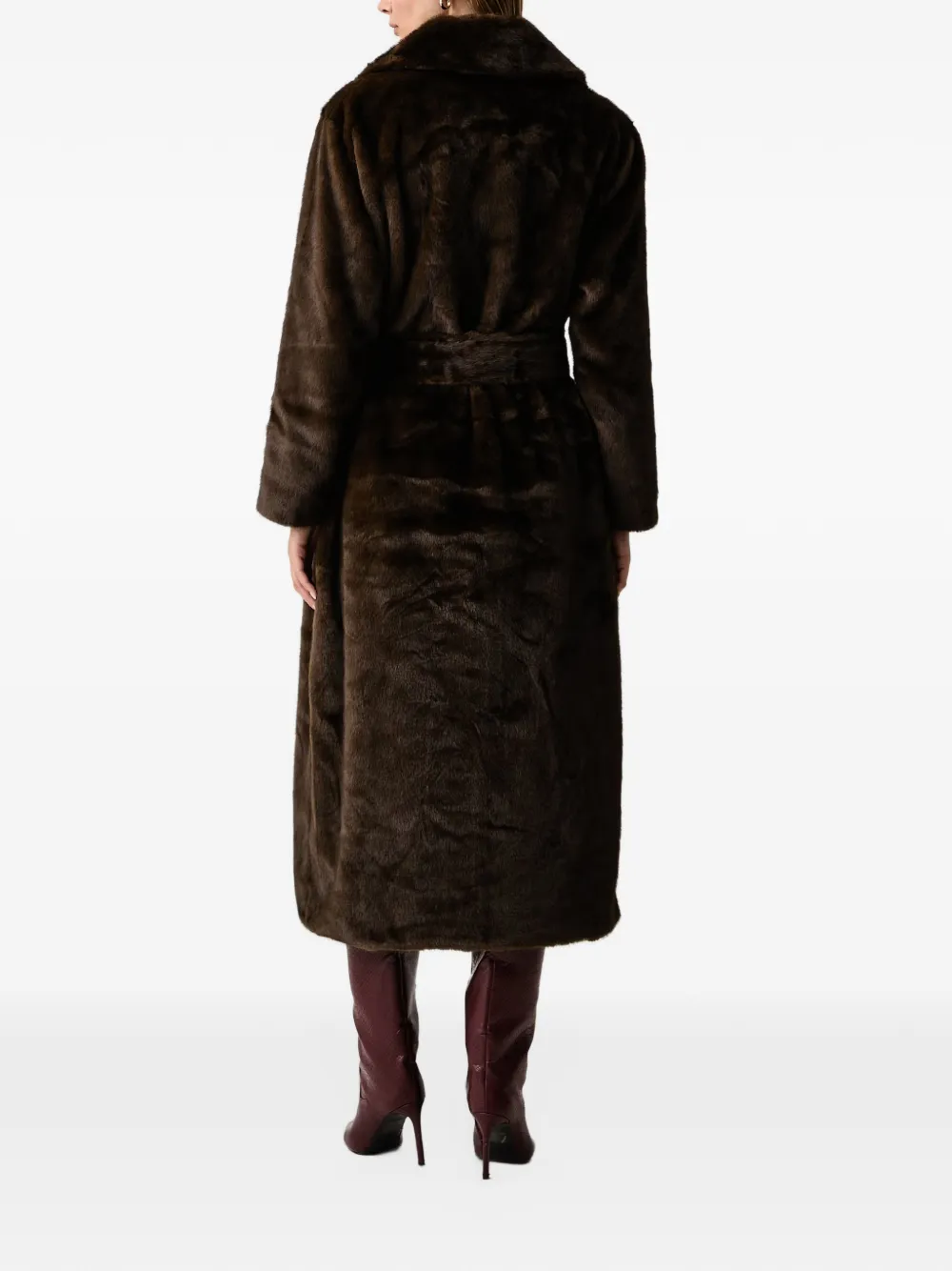 FRACOMINA classic long sleeves belted coat Bruin