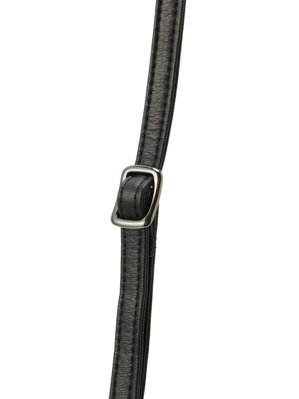 Discord Yohji Yamamoto mini logo-embossed leather tote bag Zwart