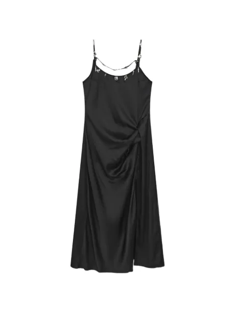 Private Policy charm-embellished slip midi dress