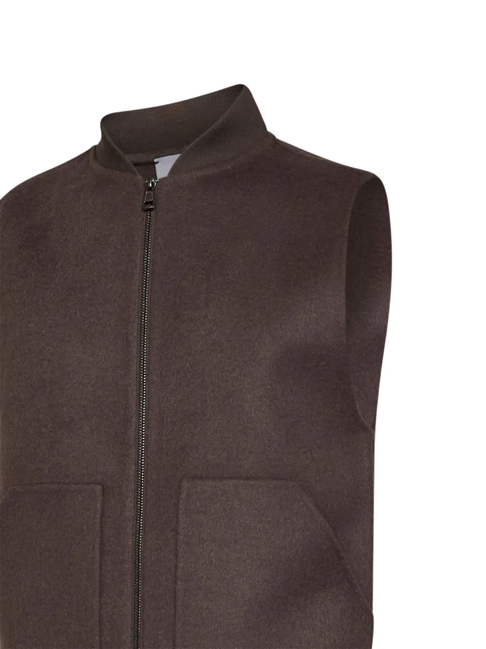 D4.0 ribbed-collar sleeveless wasitcoat Bruin
