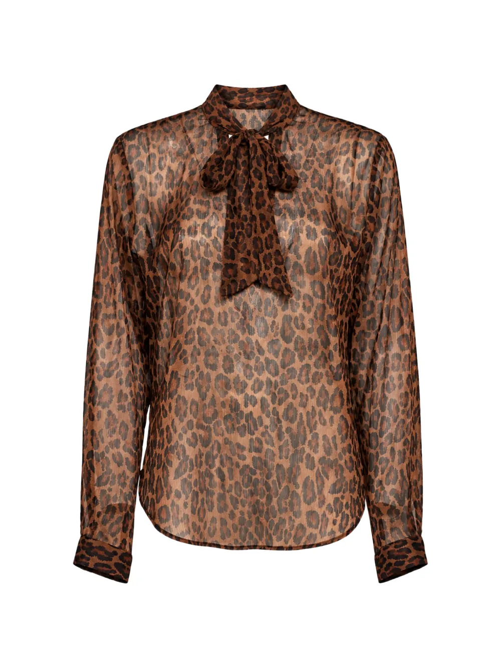 Blanca Vita leopard-print pussy-bow blouse Bruin