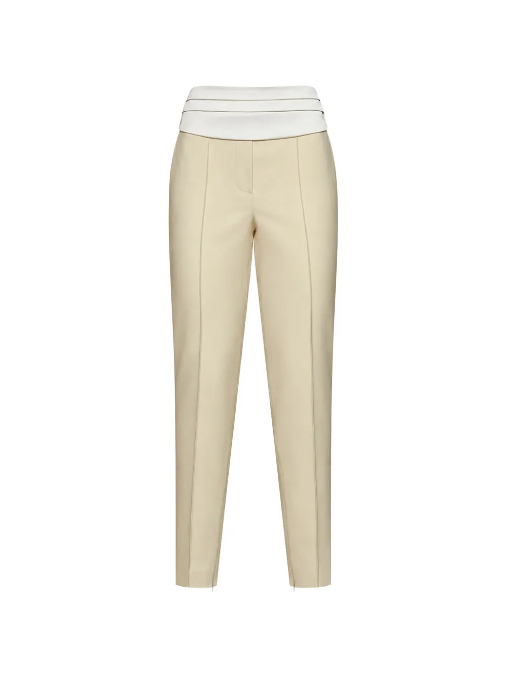 The Attico satin-trimmed pleated trousers Beige