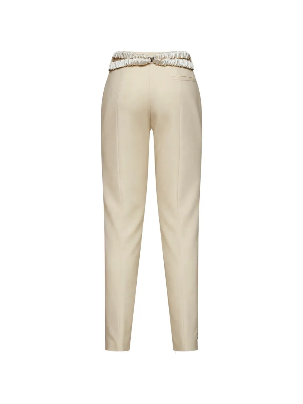 The Attico satin-trimmed pleated trousers Beige