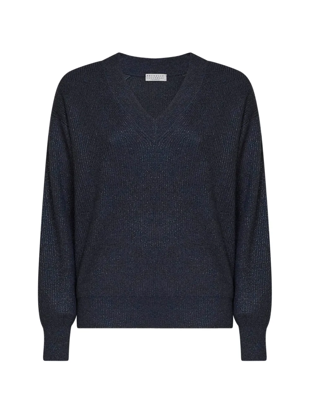 Brunello Cucinelli ribbed V-neck sweater - Blu