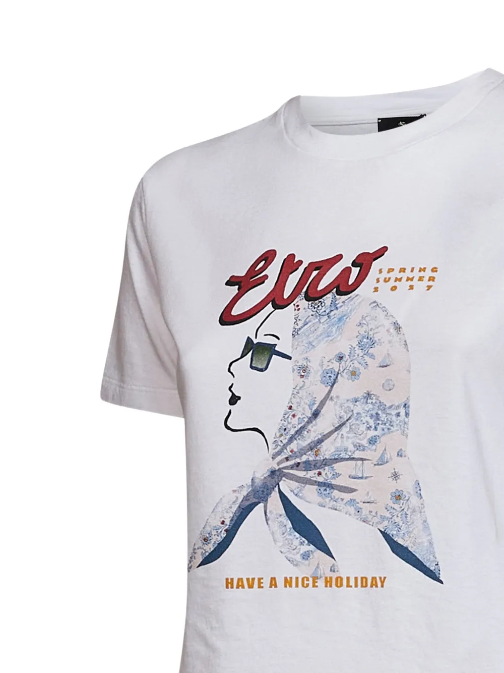 ETRO T-shirt met grafische print Wit