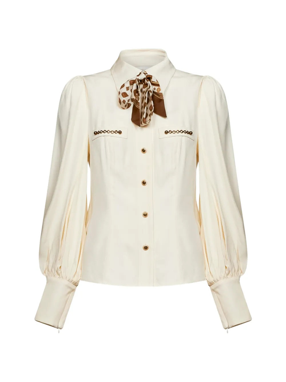 ZIMMERMANN bow-detail puff-sleeve shirt Beige