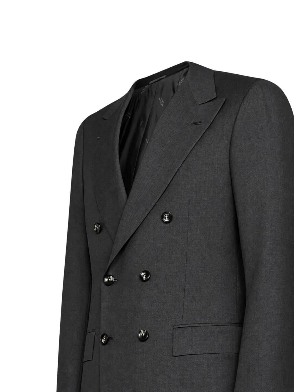 Kiton double-breasted wool suit Grijs