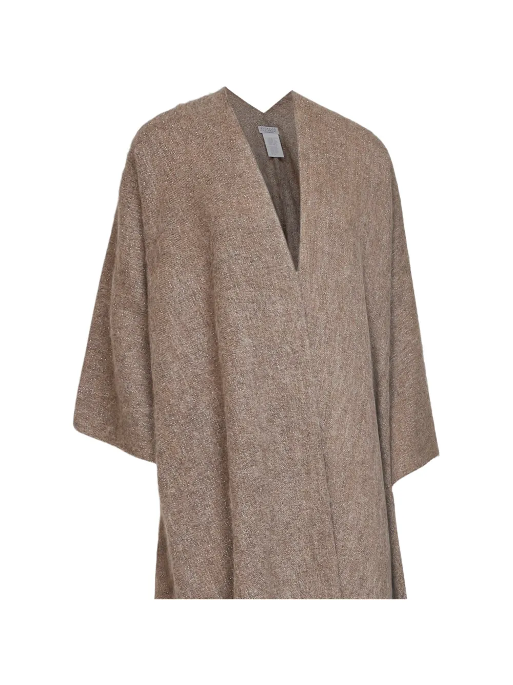Brunello Cucinelli tassel-hem kimono-sleeve jacket Beige