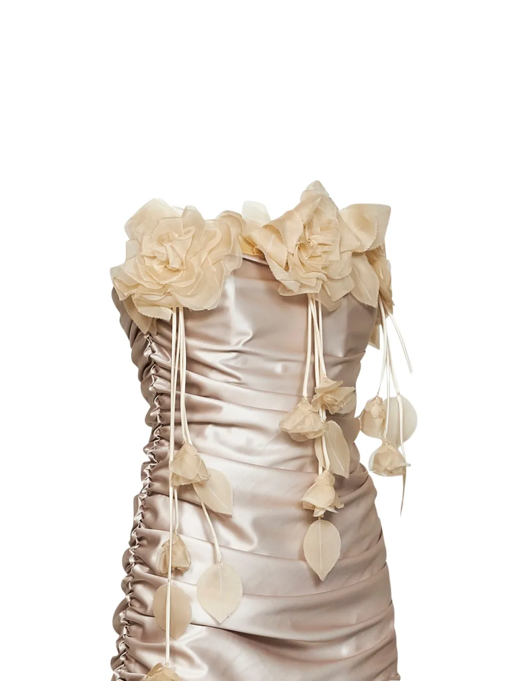 Giuseppe Di Morabito floral-embellished draped dress Beige