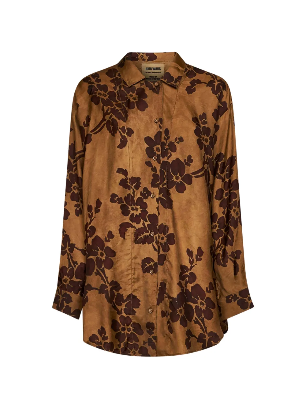 Uma Wang floral-print tie-dye shirt - Yellow