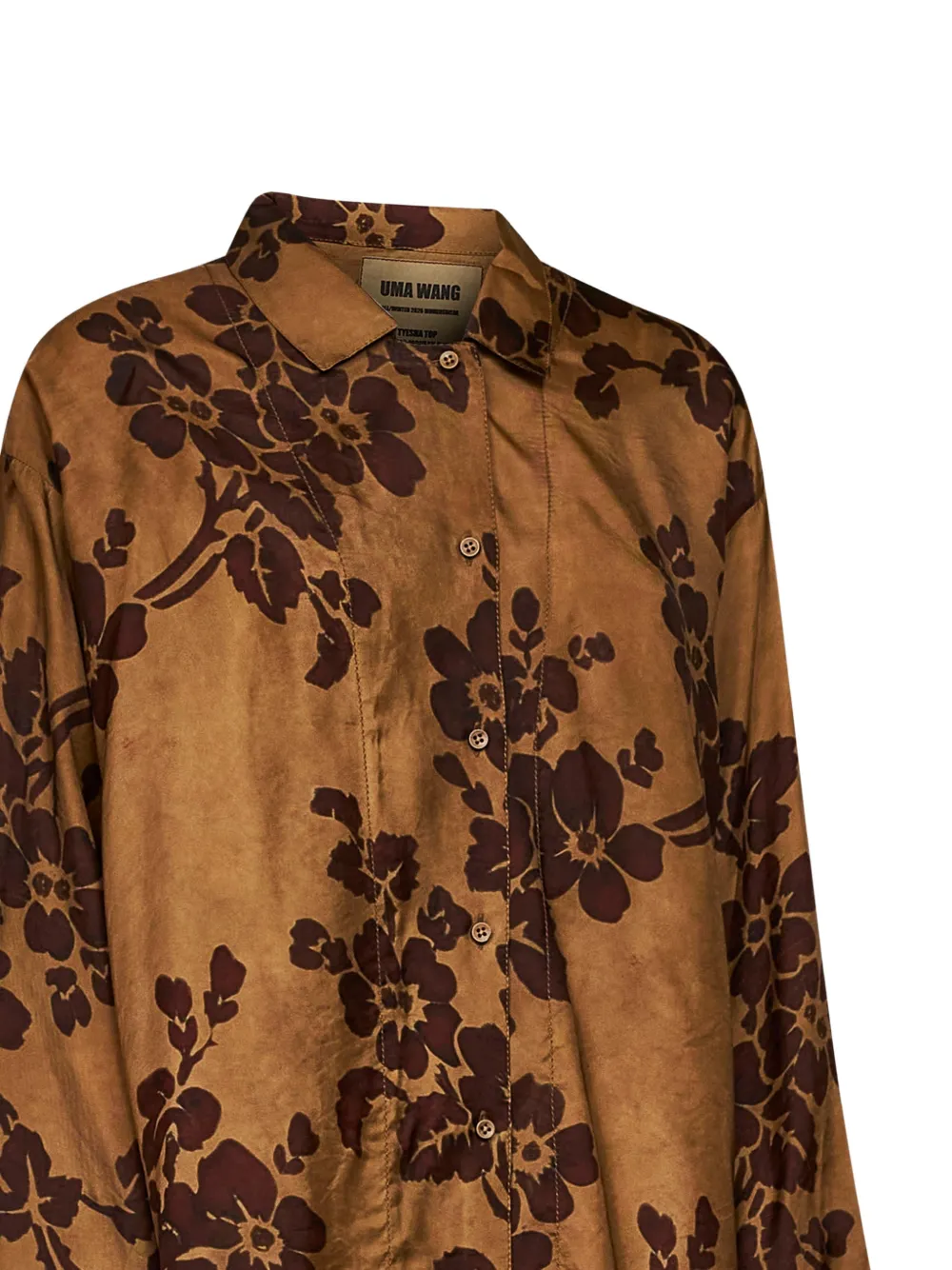 Uma Wang floral-print tie-dye shirt Geel