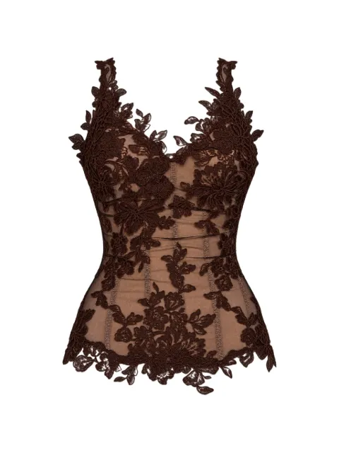 Giuseppe Di Morabito floral-lace asymmetric top