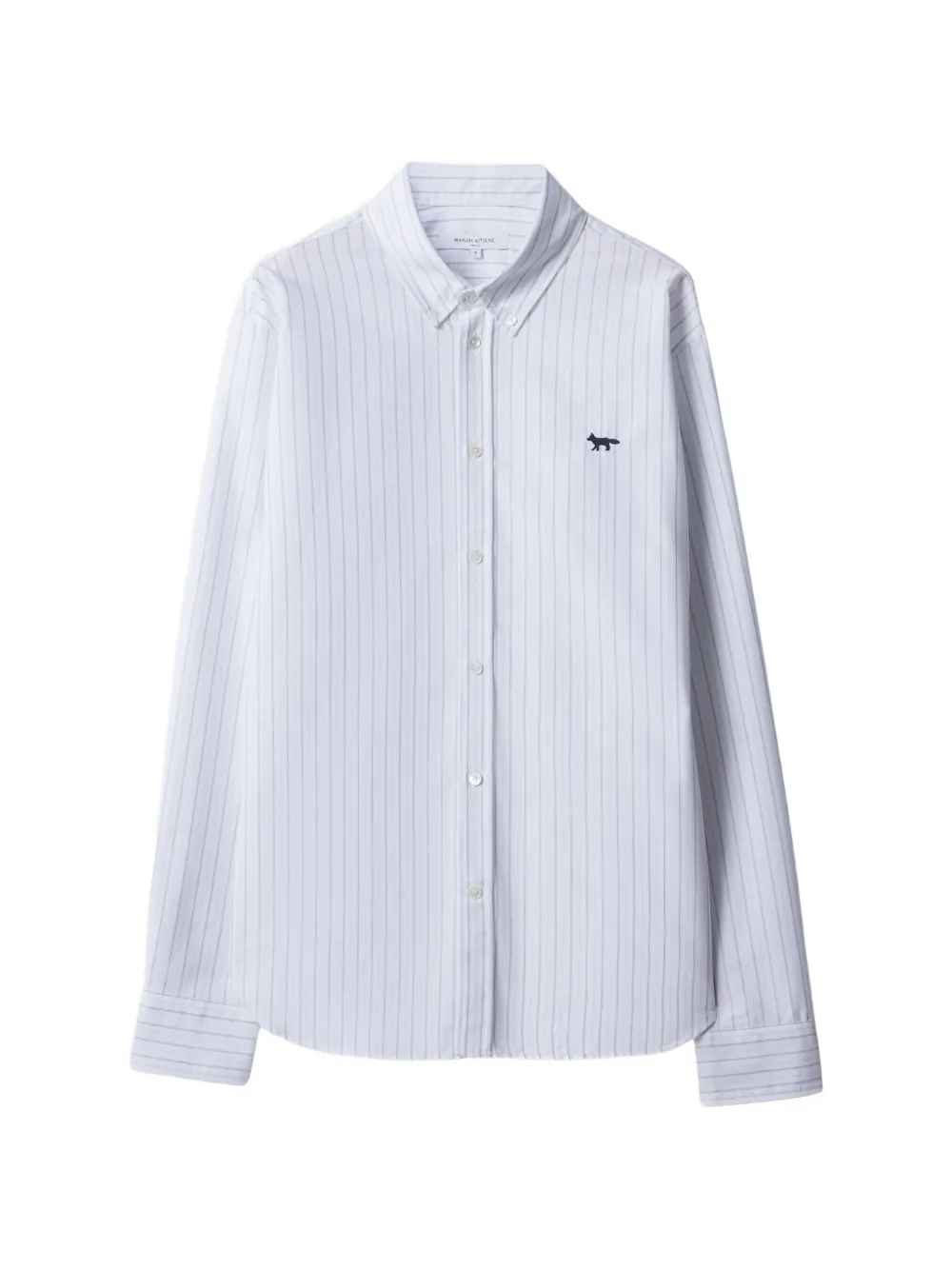 Maison Kitsuné Profile Fox striped shirt Wit