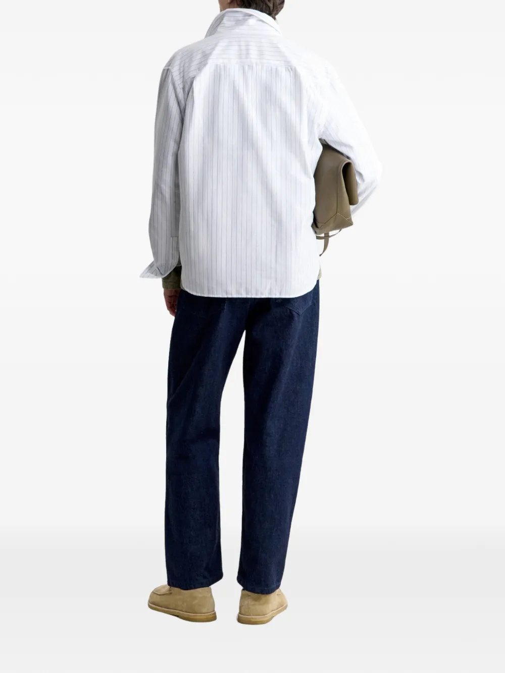 Maison Kitsuné Profile Fox striped shirt Wit