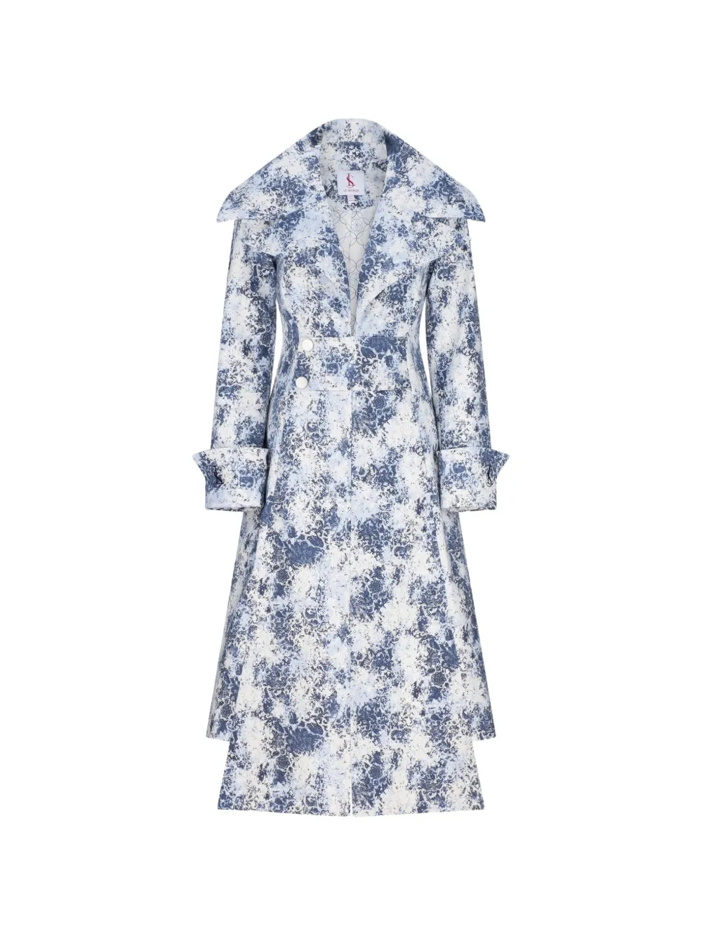 LIZ SKORSIS Eliza paisley-print single-breasted coat - Blue