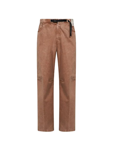 White Sand belted faded-effect trousers