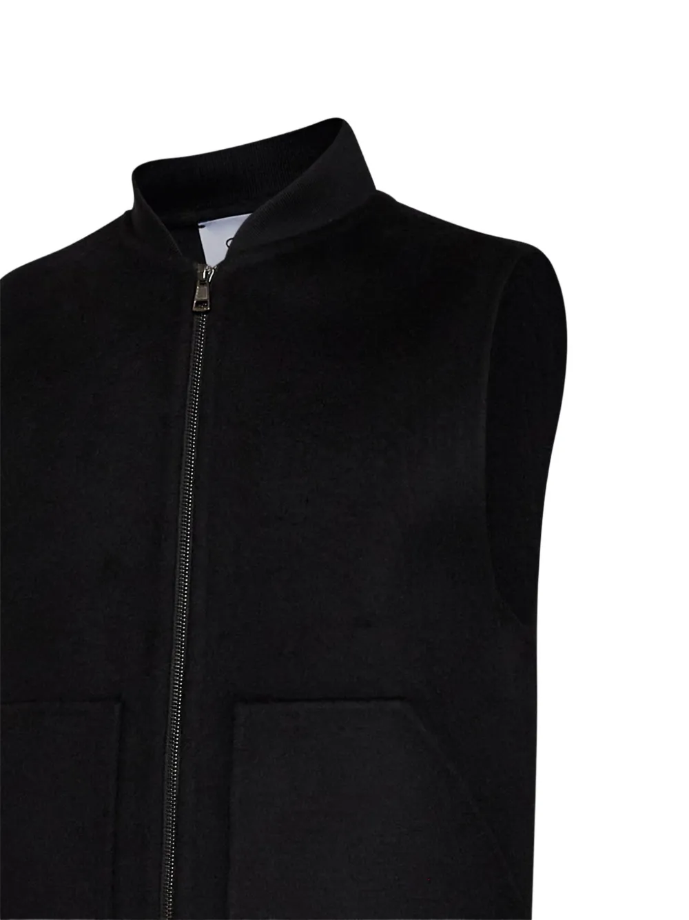 D4.0 baseball-collar zip-up gilet Zwart