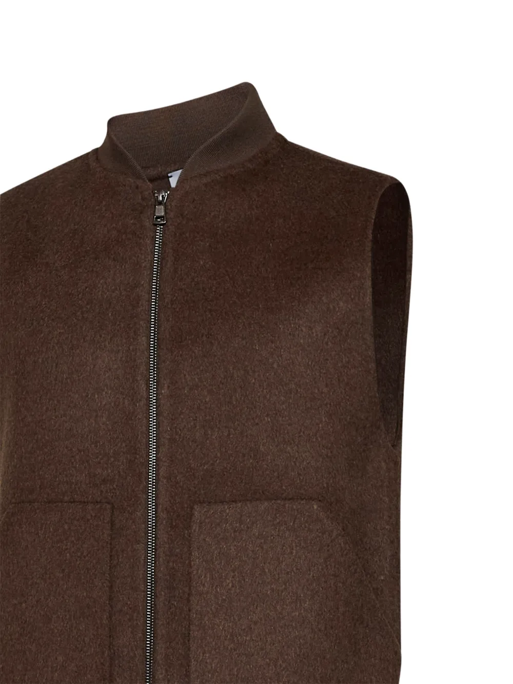 D4.0 ribbed-knit collar waistcoat Bruin