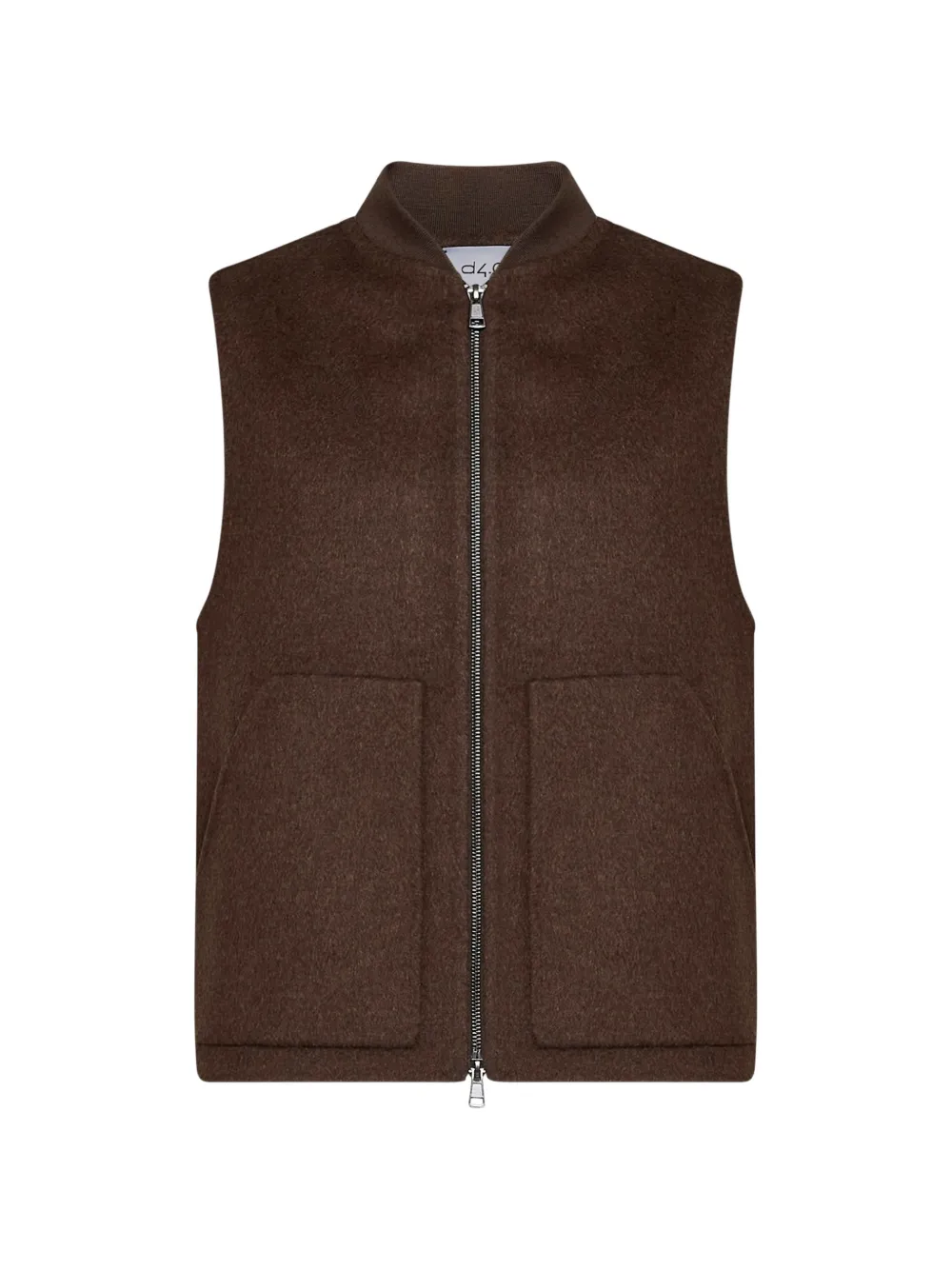 D4.0 ribbed-knit collar waistcoat - Marron D4.0 ribbed-knit collar waistcoat - Marron