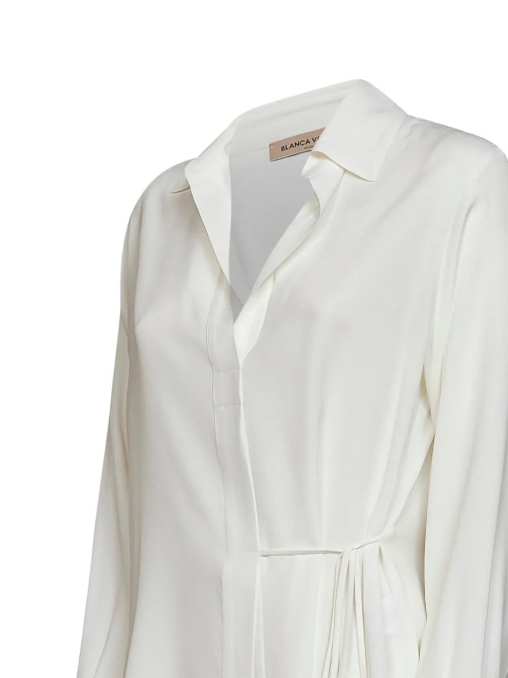 Blanca Vita wrap-style polo-collar shirt Wit