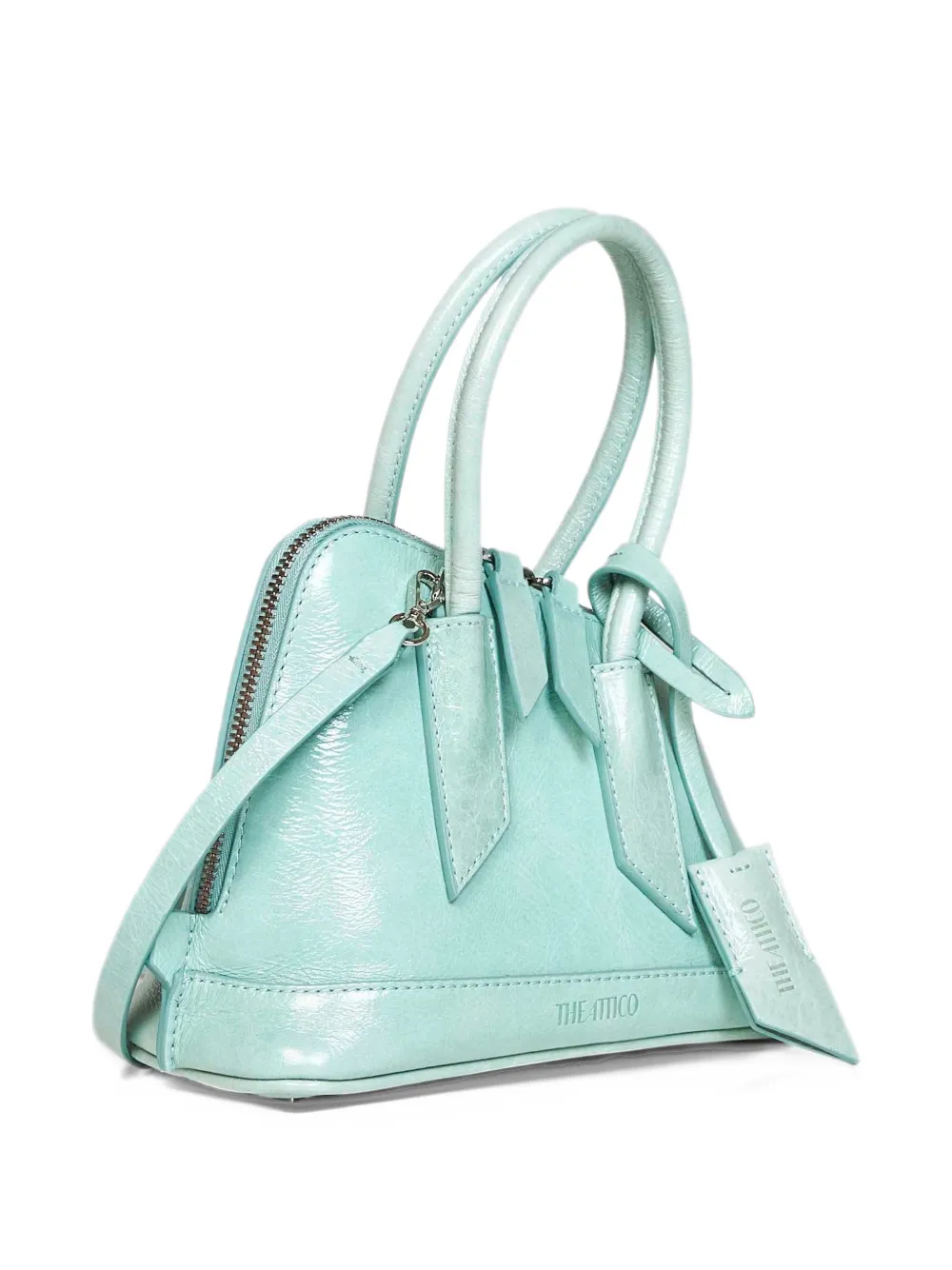 The Attico La Sant Ambroeus mini aquamarine top handle Groen