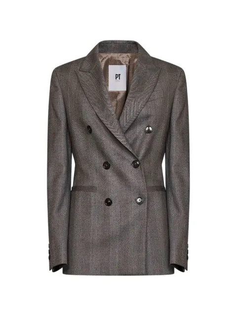 PT Torino blazer croisé à motif de chevrons