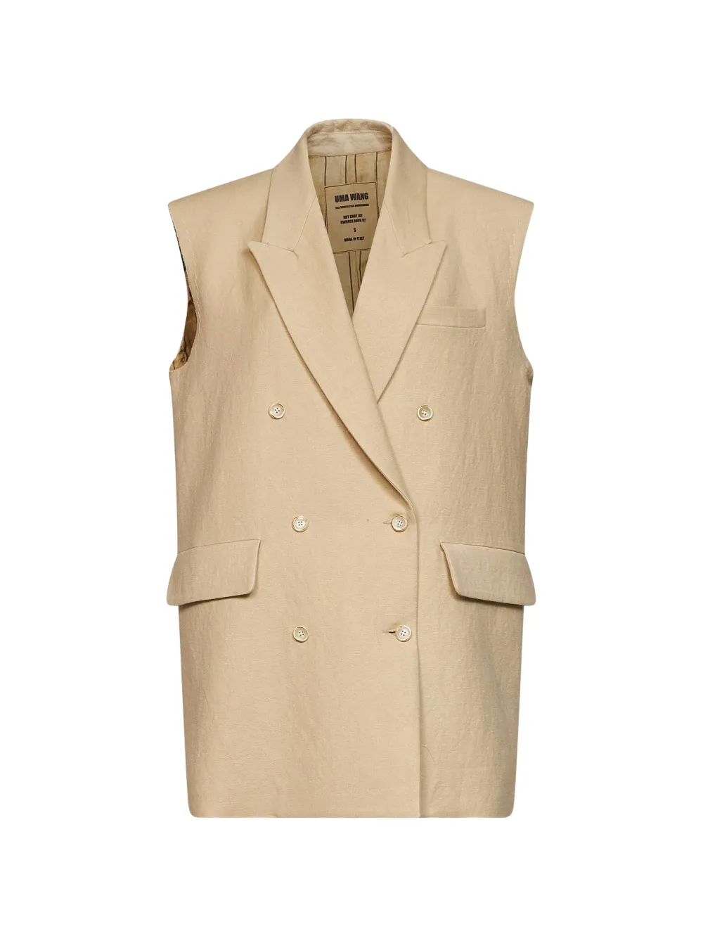 Uma Wang double-breasted sleeveless waiscoat - Tons neutres Uma Wang double-breasted sleeveless waiscoat - Tons neutres