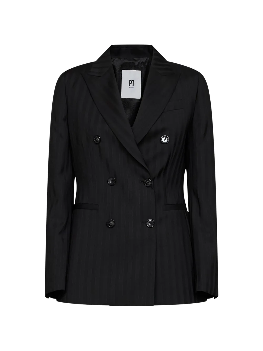 PT Torino double-breasted pinstripe blazer - Black