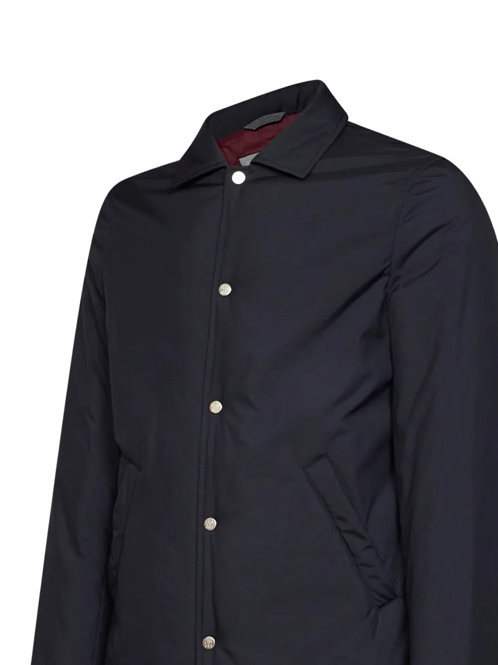 Brunello Cucinelli padded shirt-collar jacket Blauw