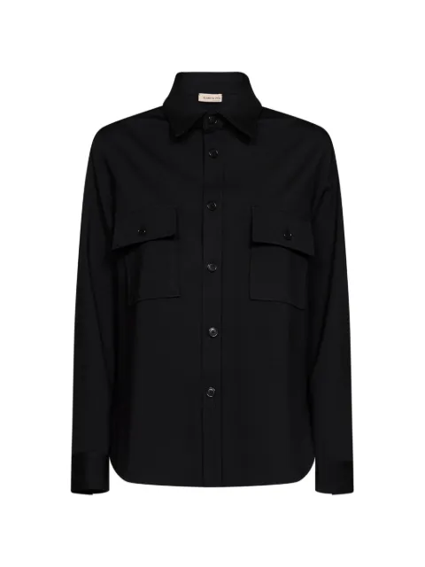 Blanca Vita patch-pocket curved-hem shirt