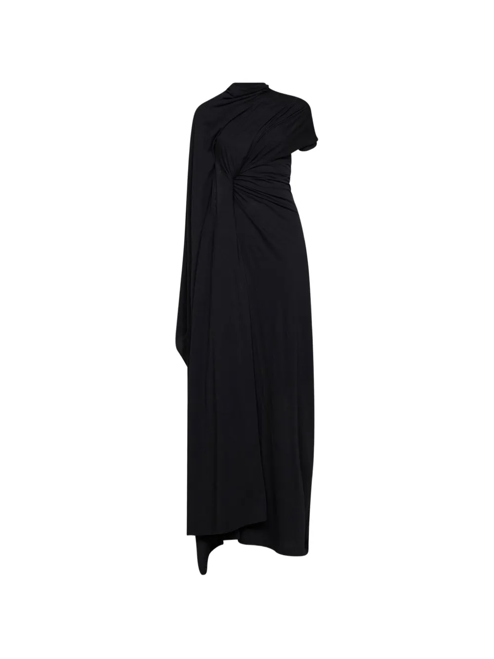 Balenciaga draped cape dress in black Zwart