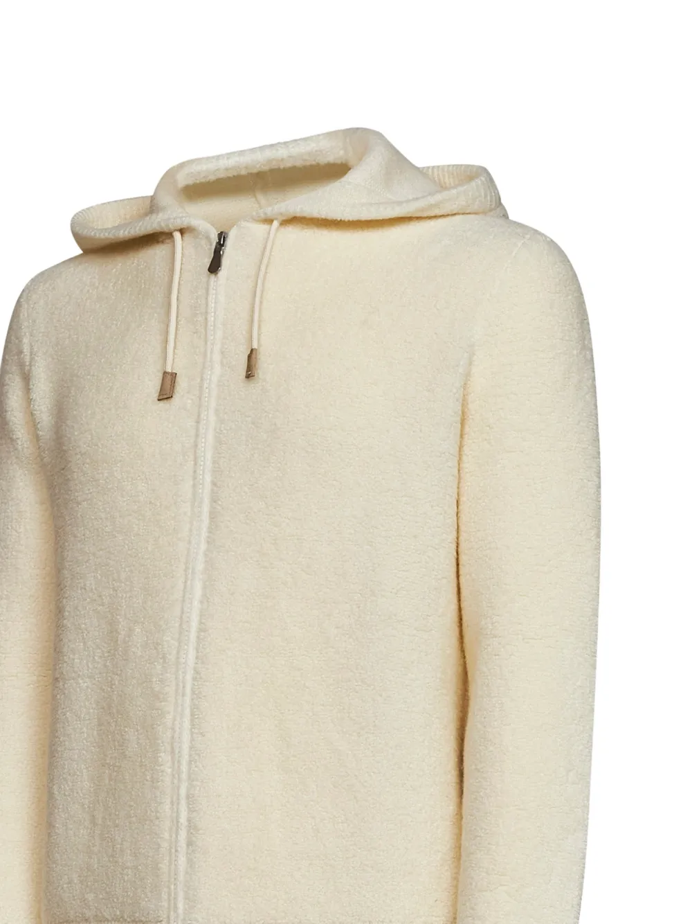 D4.0 drawstring fleece hoodie Wit