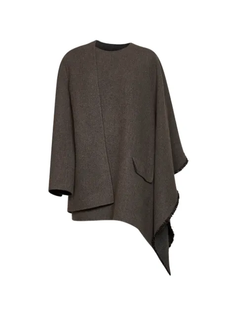 Uma Wang asymmetric frayed-edge cape