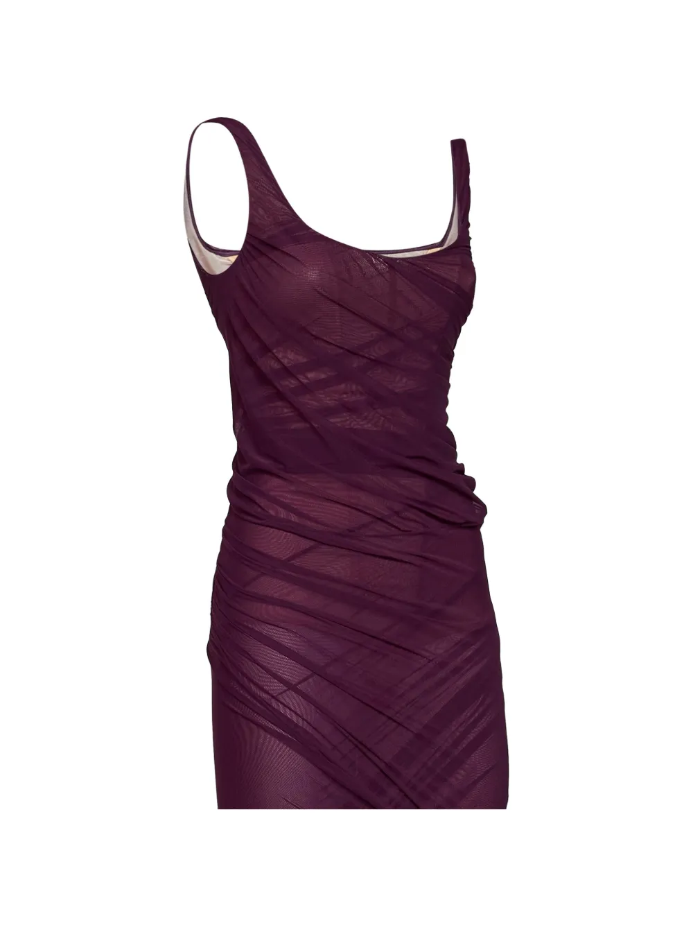 The Attico draped asymmetric dress Paars