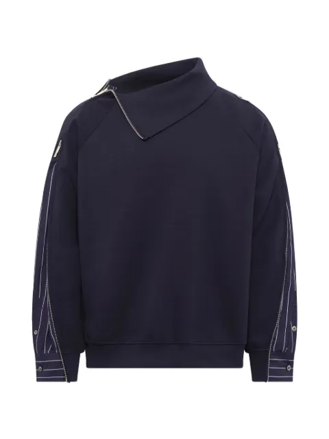 Feng Chen Wang stripe-detail panelled sweatshirt