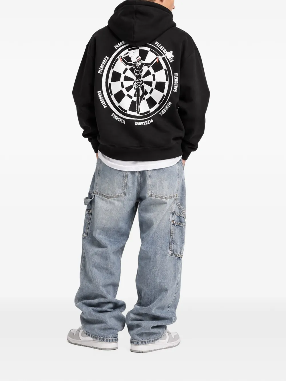 Pleasures Dartboard logo-print hoodie Zwart