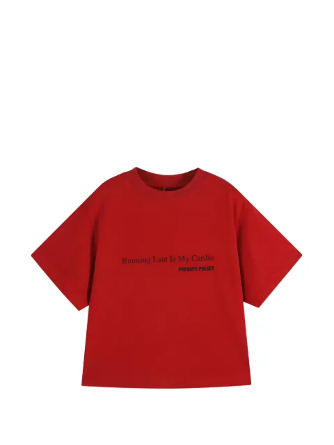 Private Policy silicone-print slogan T-shirt