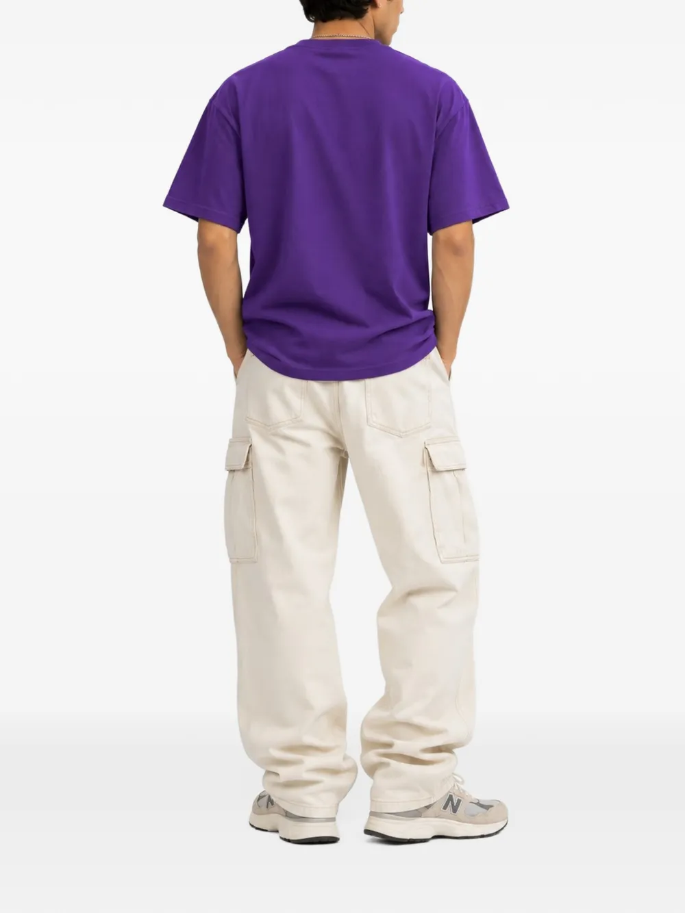 Pleasures logo-print cotton T-shirt Paars